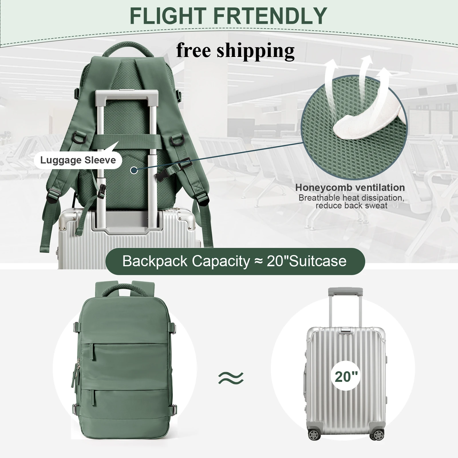 Cabin Bag Travel Backpack for Men and Women